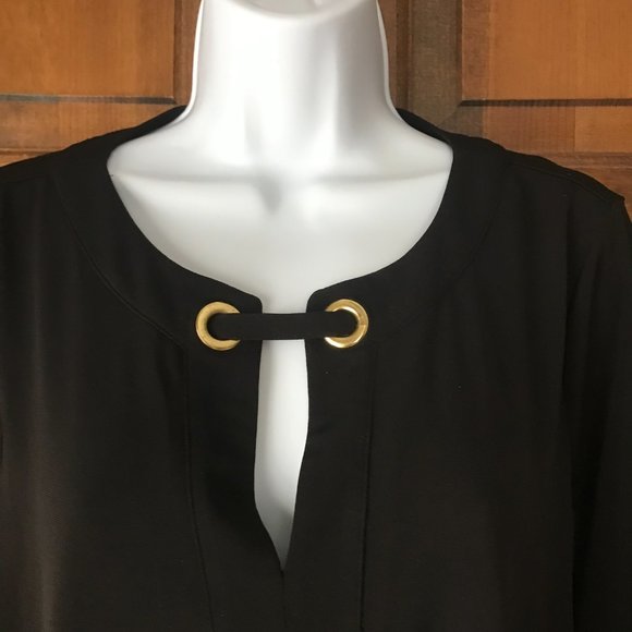 #2 Michael Kors Black Dress w/Goldtone Grommets X-Large - Picture 3 of 11